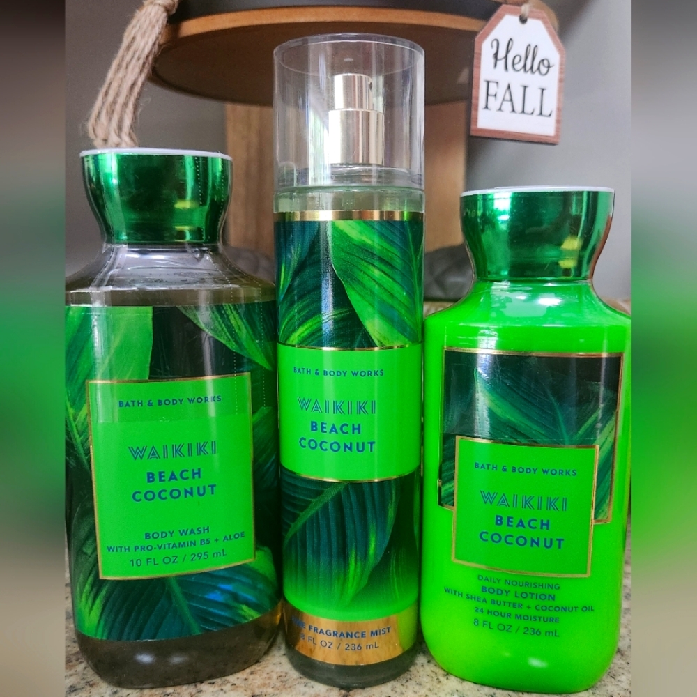 NWT Bath & Body Works Waikiki Beach Coconut Bundle